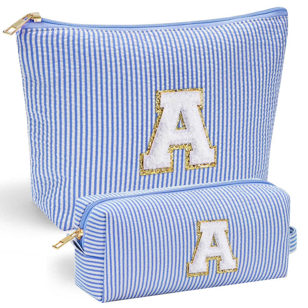 YOOLIFE makeup bag front chenille initial for personalized style and quick ID