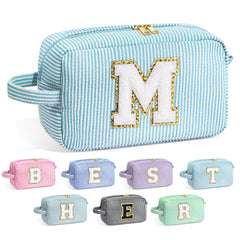 YOOLIFE monogram initial makeup bag front view for teens daily organization