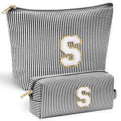 YOOLIFE monogram makeup bag front chenille letter for personalized style.