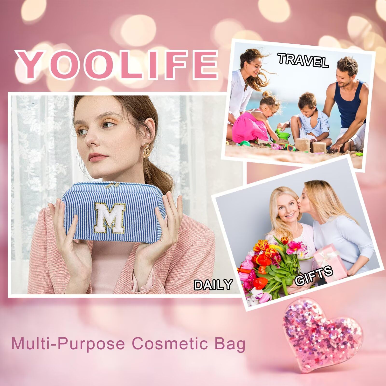YOOLIFE monogram makeup bag is a ready-to-gift option for birthdays.