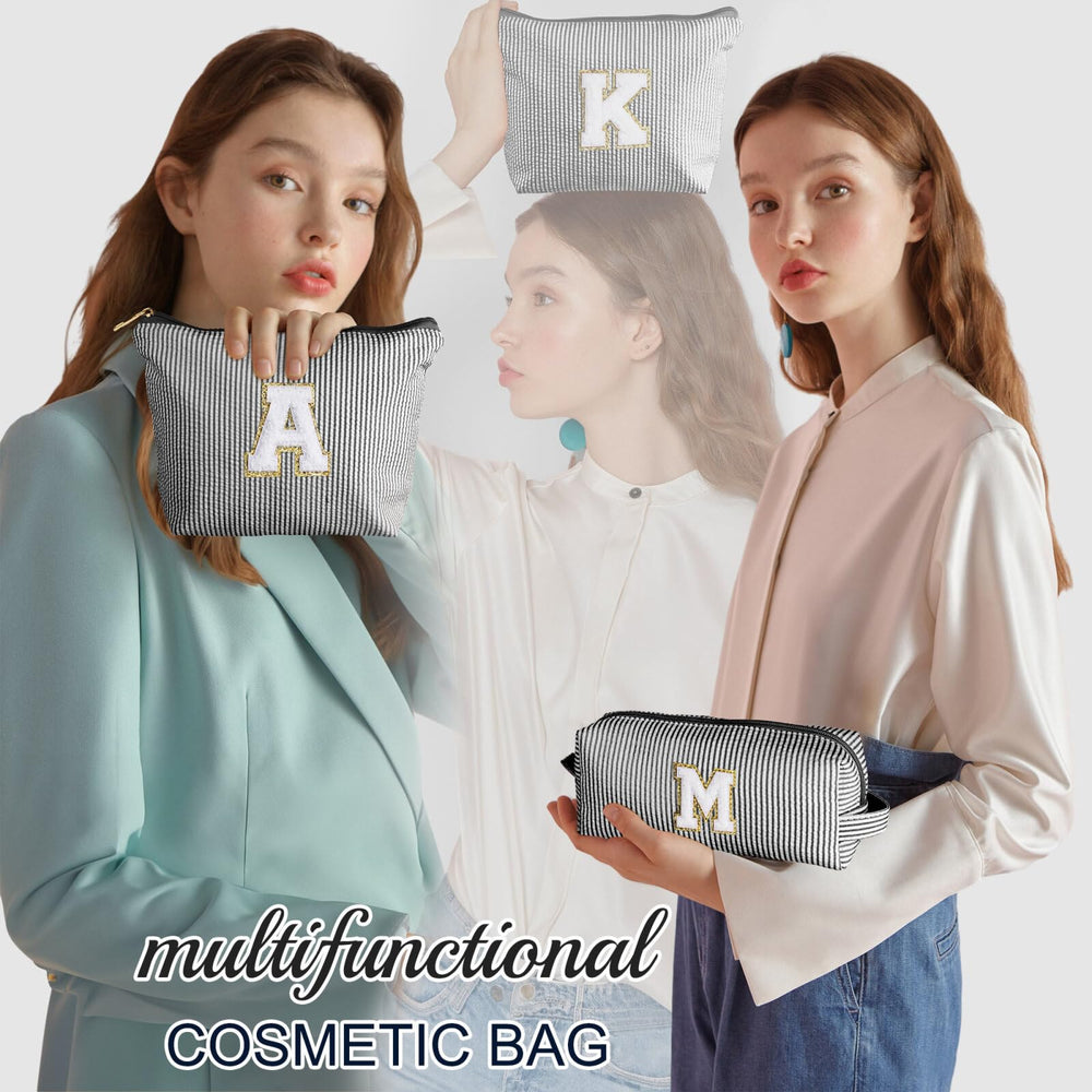YOOLIFE monogram makeup bag compact size fits purse or backpack.