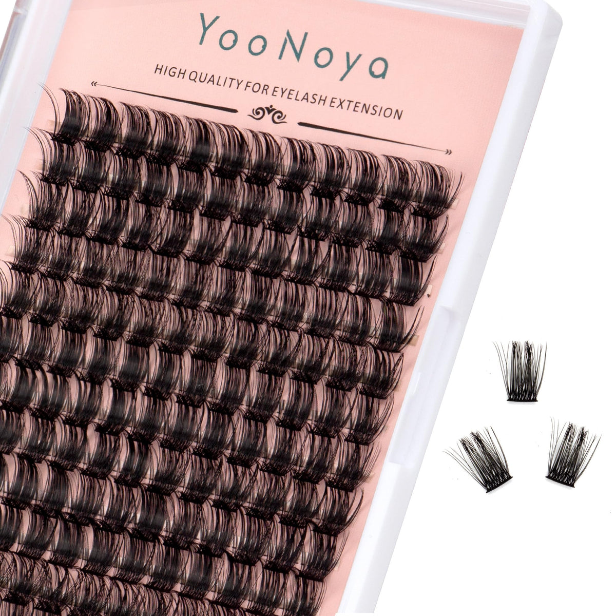 YOONOYA lash clusters 144pcs packaging enables easy at-home application.