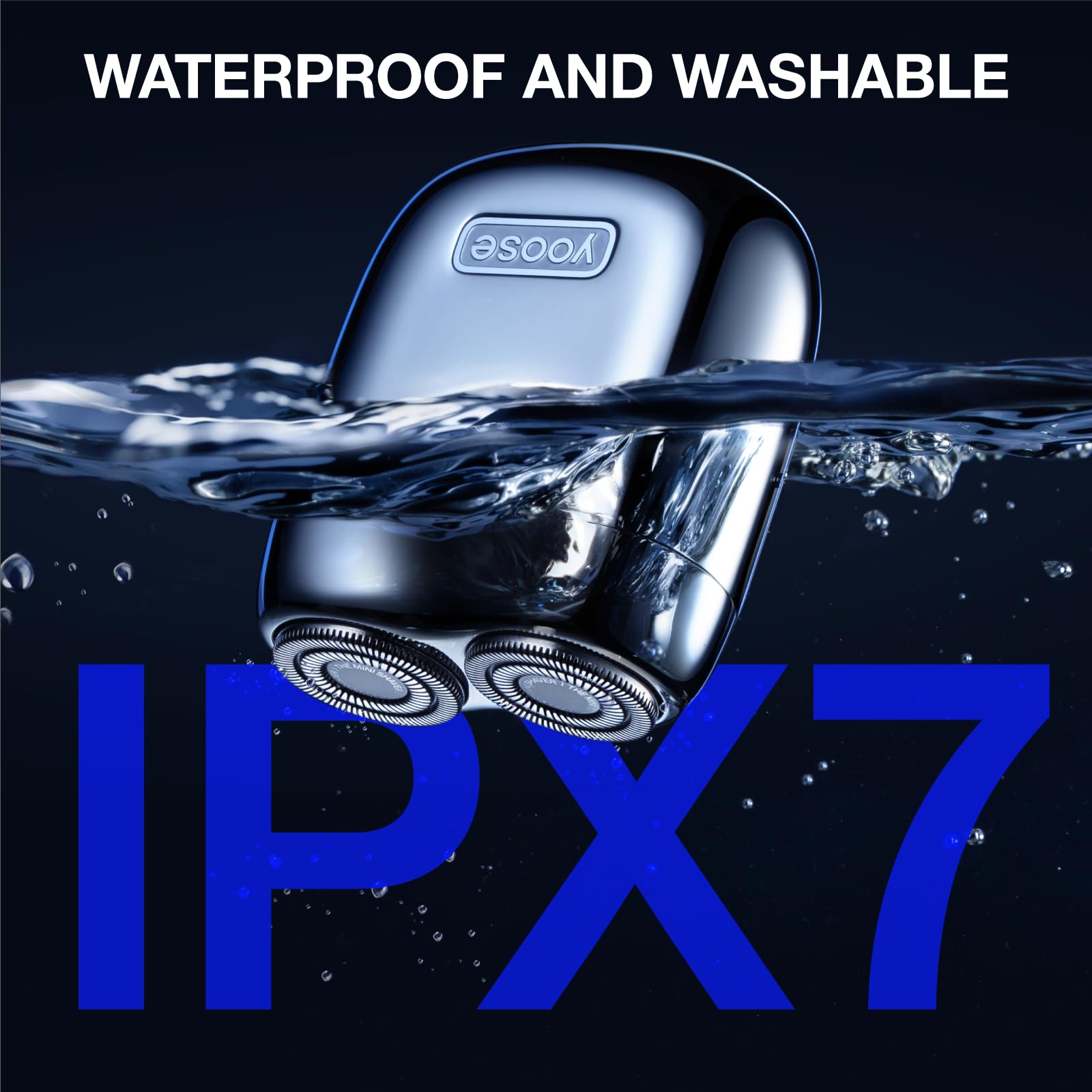 Yoose Alloy Mini Shaver IPX7 waterproof for easy rinsing.