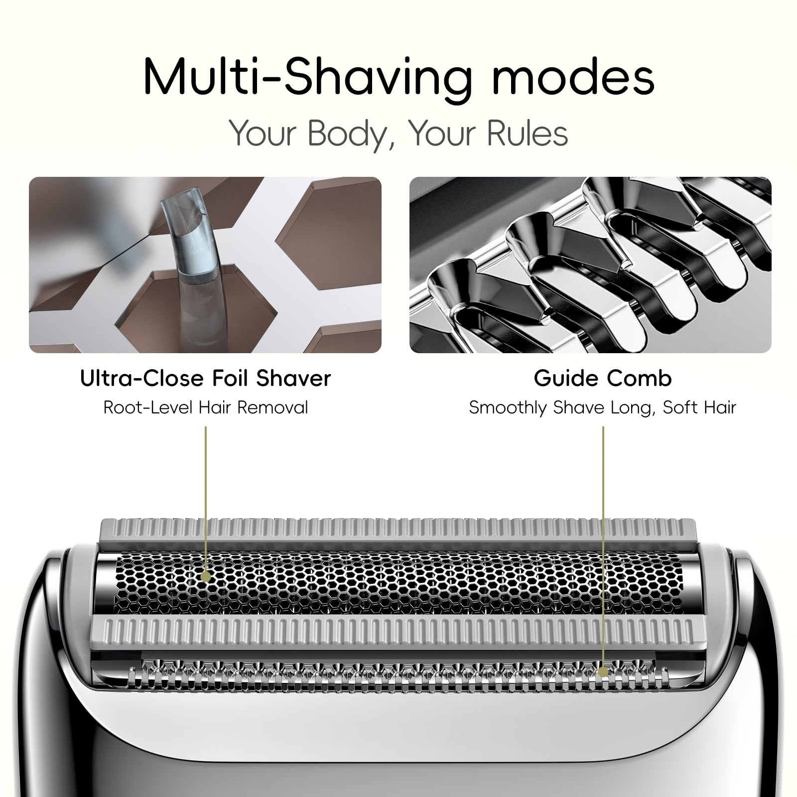 Yoose electric razor women multi-shaving-modes tailor comfort for legs, arms, and bikini areas.