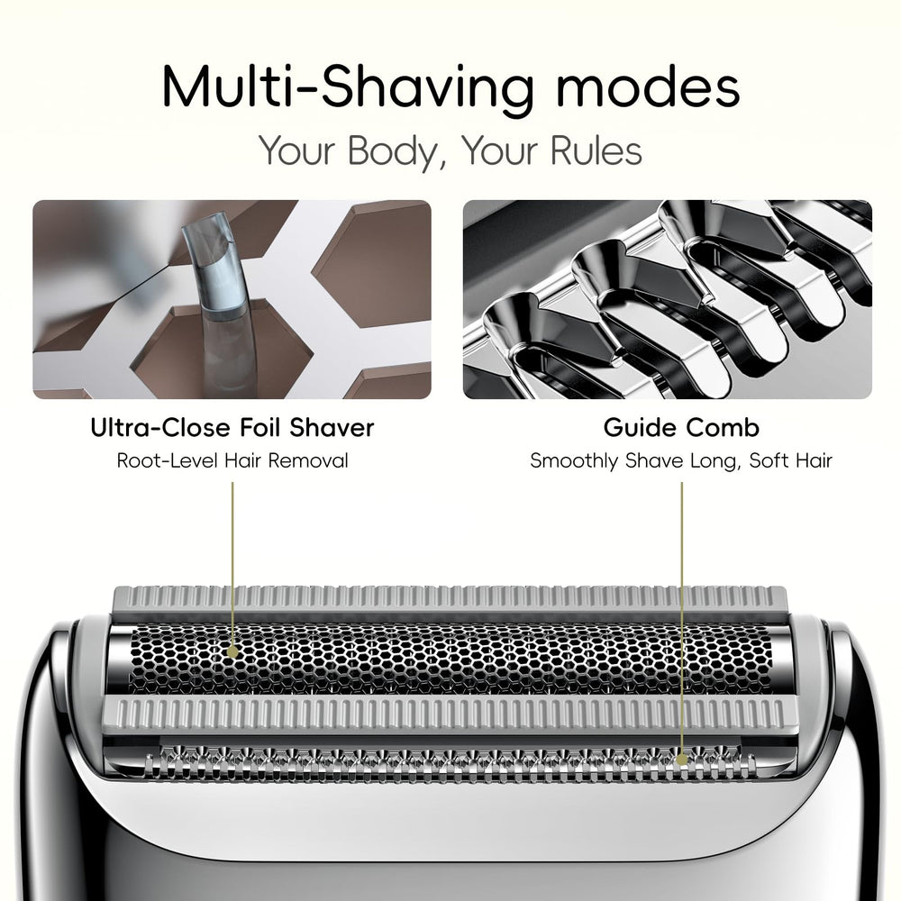 Yoose electric razor women multi-shaving-modes tailor comfort for legs, arms, and bikini areas.