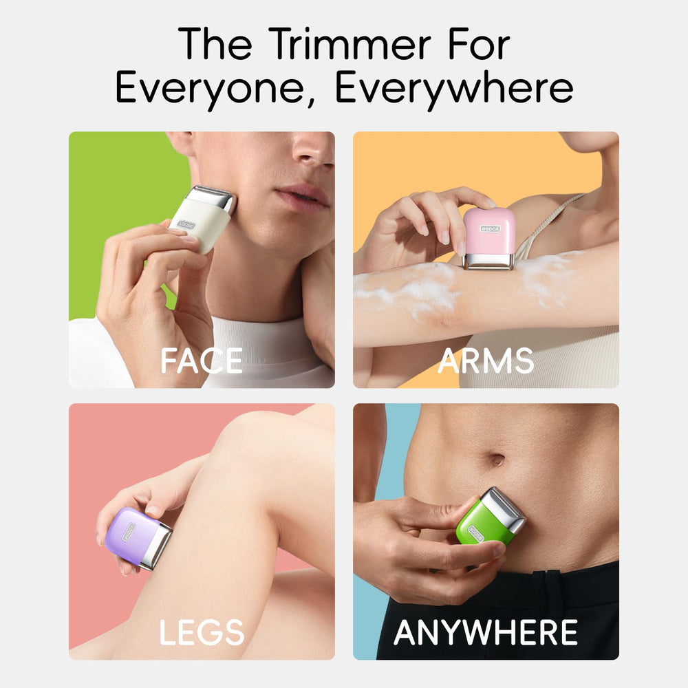 Yoose electric razor women travel-lock prevents accidental activation during trips.