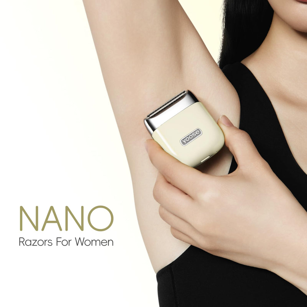 Yoose electric razor women usb-c-recharge offers quick, convenient power for travel touch-ups.