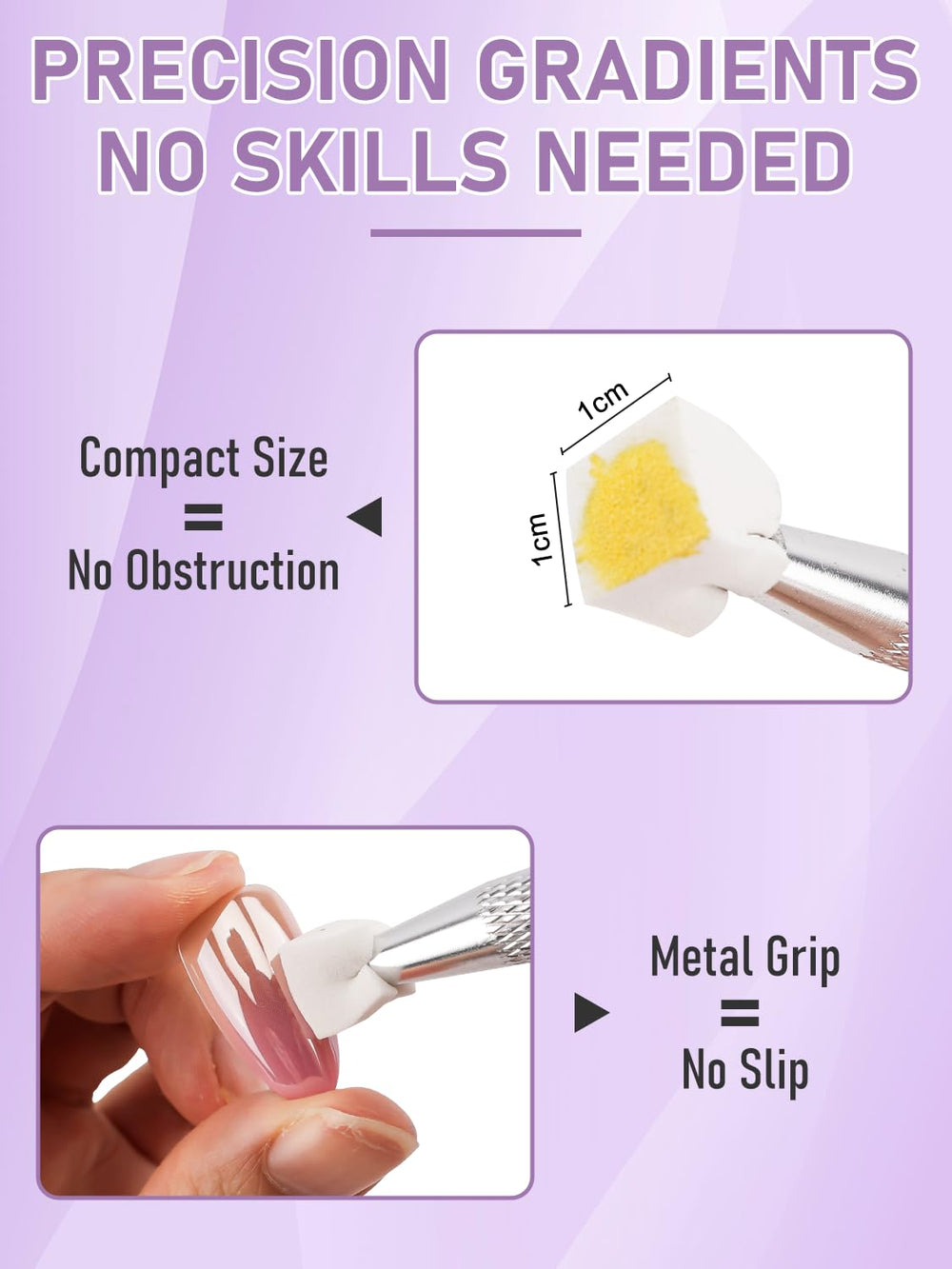 YOOVR gradient painting close-up shows even color transition for aura nails