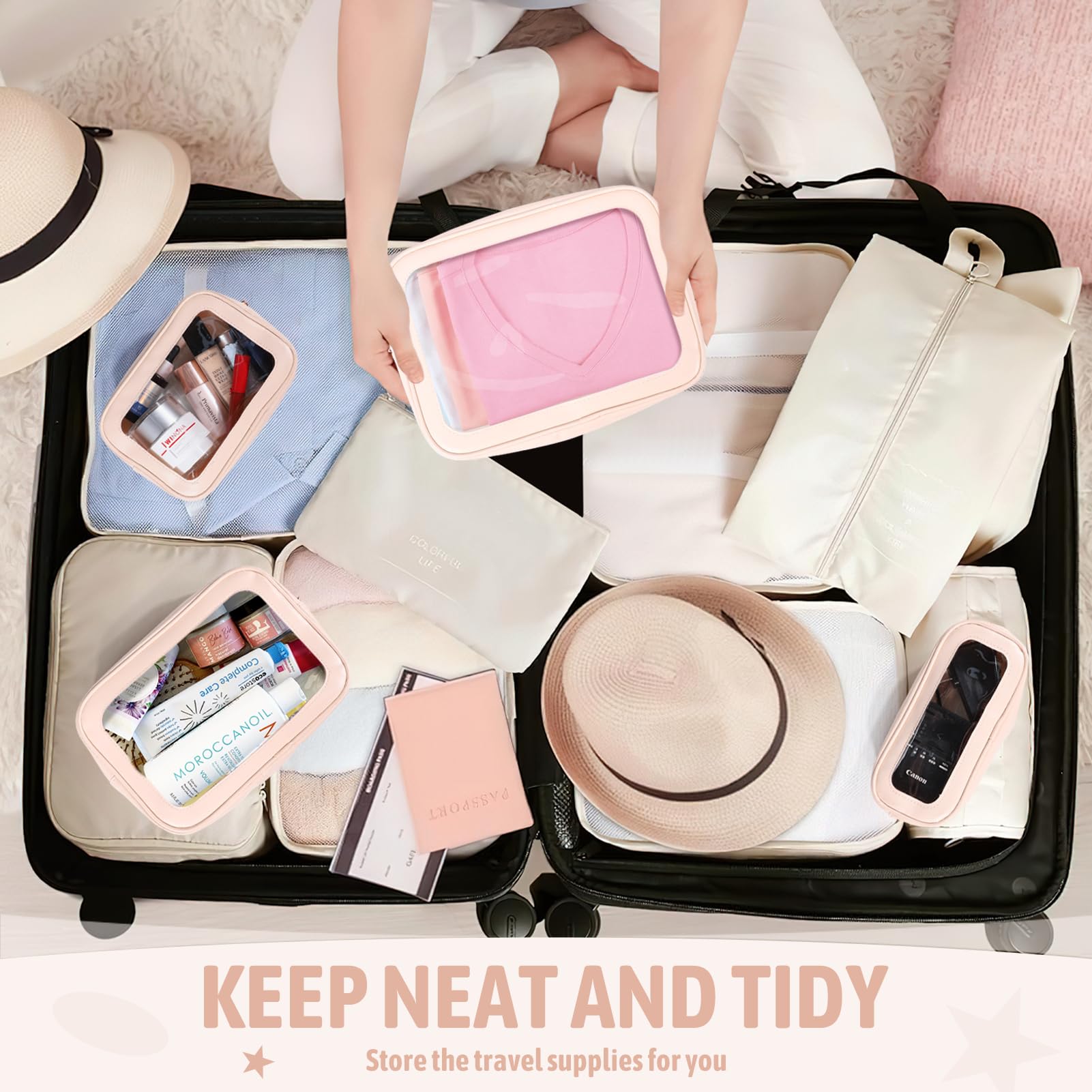 YOPCDJ women's purse organizer—easily access cards, cosmetics, and small essentials.