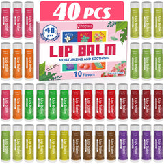 Yopela 40-pack lip balm multipack displayed, ideal for bulk gifting and family use.