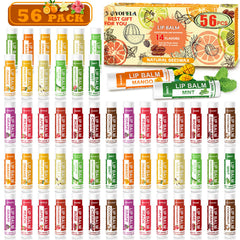 Yopela 56-pack bulk lip balms on display showing variety flavors for moisture