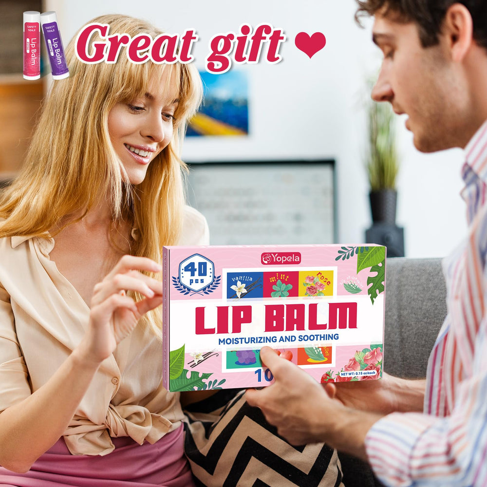 Yopela bulk lip balm packaging box visible, enabling easy stocking and gifting.