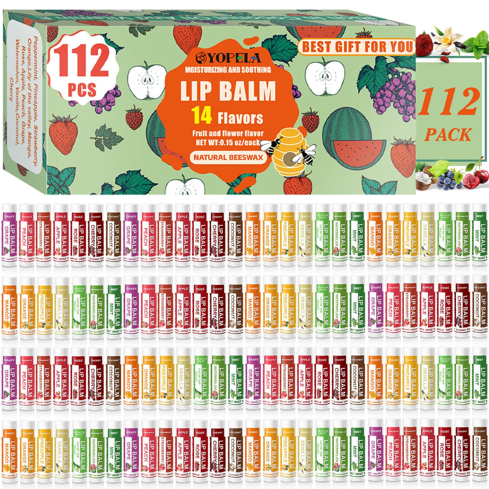 Yopela lip balm jar closeup demonstrates rich hydration with vitamin E for dry lips.