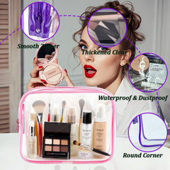 YOQIVEXU vinyl clear pouch highlights products while protecting contents from splashes.