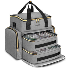 YOREPEK Nail Polish Organizer shows capacity up to 96 bottles for clutter-free storage