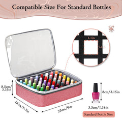 YOREPEK Nail Polish Organizer Case adjustable dividers customize space