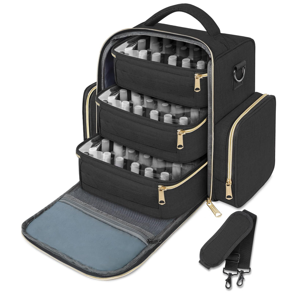 YOREPEK nail polish organizer front view with spacious main compartment for quick access.