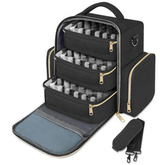 YOREPEK nail polish organizer front view with spacious main compartment for quick access.