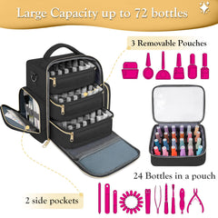 YOREPEK three detachable pouches organize bottles by shade or brand.