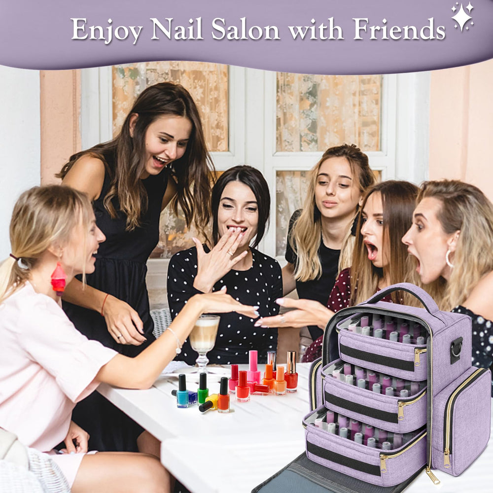 YOREPEK nail polish organizer travel-ready case for on-the-go polish care.