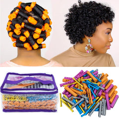 YOROSTAR orange perm rods pack for easy no-heat curling at home