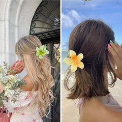 YosaiHom Hawaiian flower claw clip Champagne elegant accent for weddings or evenings