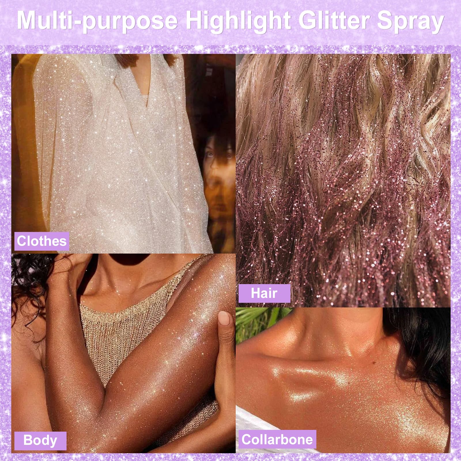 YOSCA glitter spray in a festival setup offers fast-drying shine.