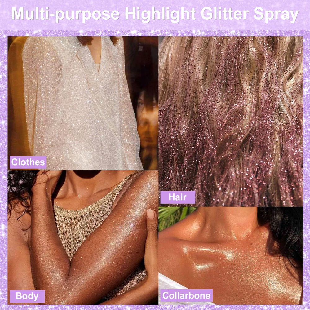 YOSCA glitter spray in a festival setup offers fast-drying shine.