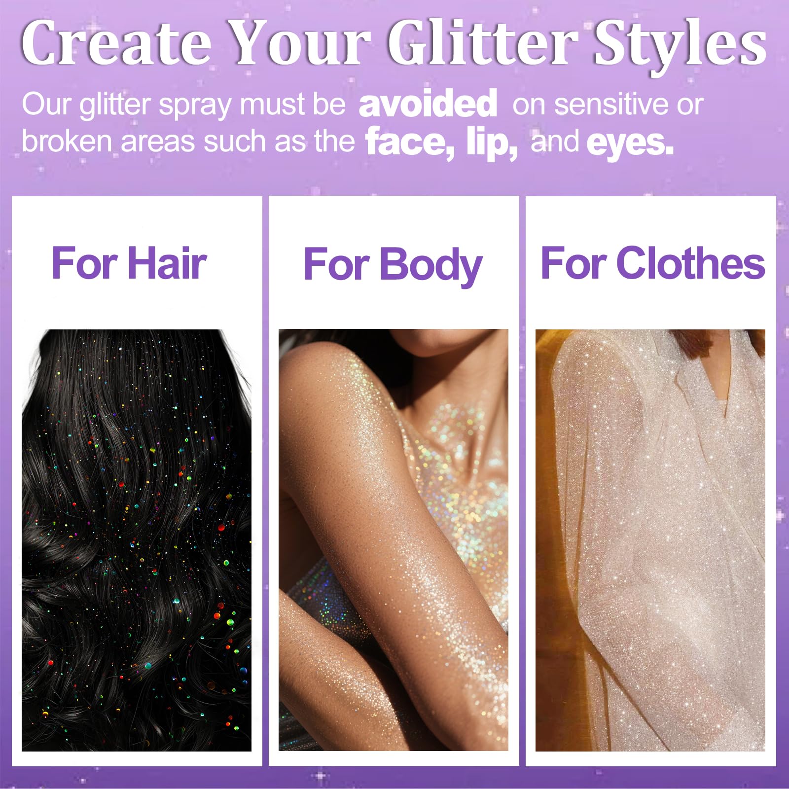 Yosca glitter spray on clothes creates reflective party shimmer