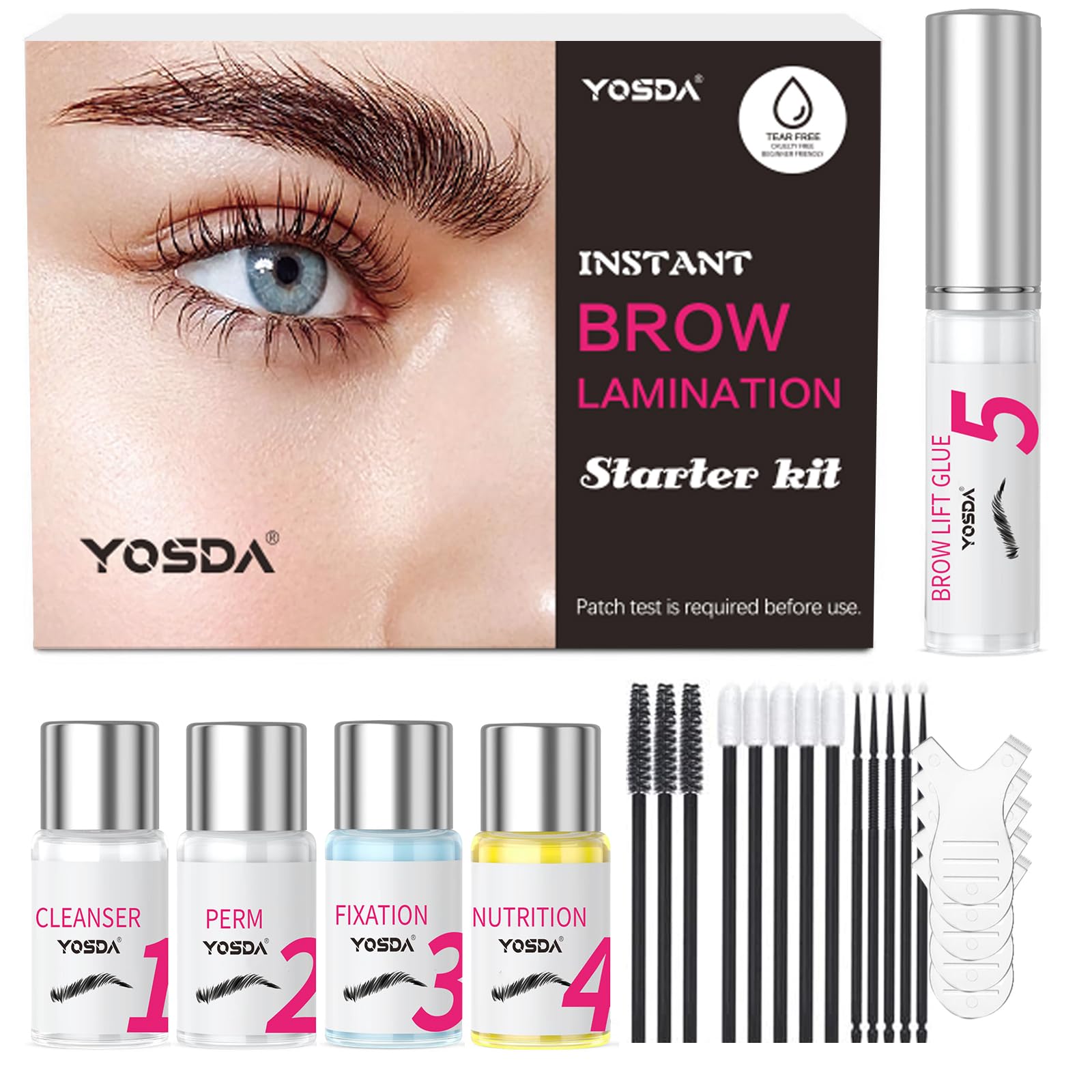 YOSDA Brow Lamination Kit packaging ready for use, compact and travel-friendly.
