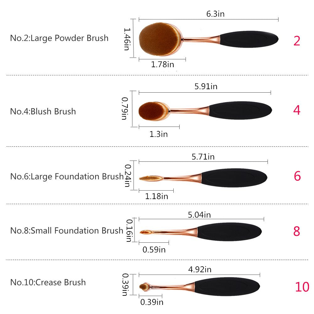 Yoseng oval foundation brush cleaning soft fiber ready for repeated use.
