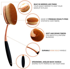 Yoseng oval foundation brush dense bristles deliver even coverage for liquids and creams