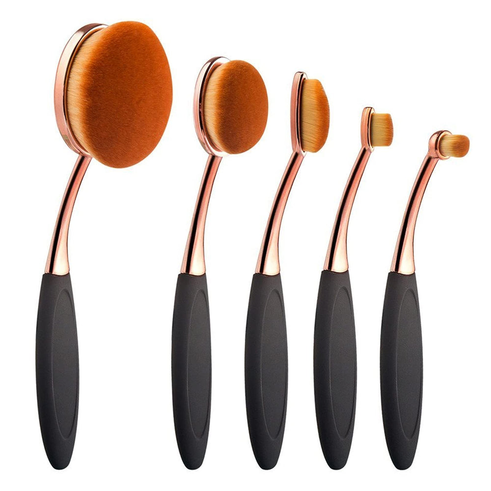 Yoseng oval foundation brush set closeup featuring premium synthetic bristles for even coverage.