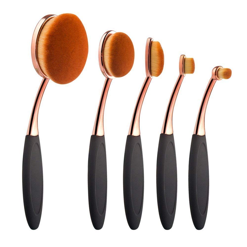 Yoseng oval foundation brush travel case keeps brushes organized and portable.