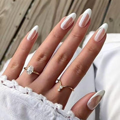 YOSOMMK almond-nails-chrome mirror finish ideal for low-maintenance manicure