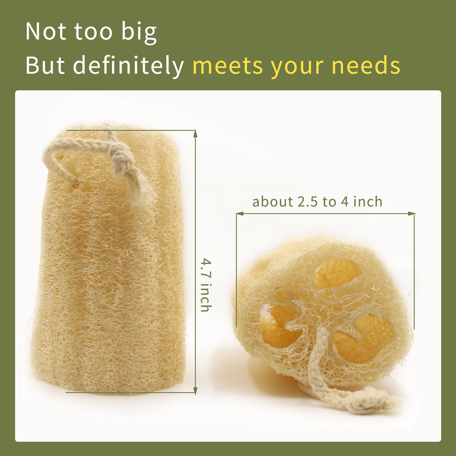 YOTDHUO biodegradable natural loofah emphasizing eco-friendly bathroom habits.