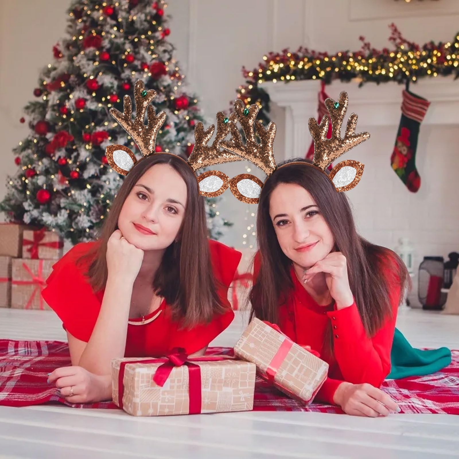 YOUDICT Christmas Antlers Headband designed for women with comfortable fit.