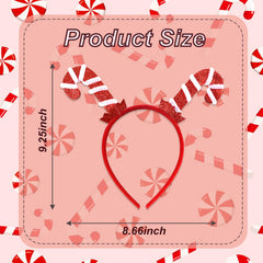 YOUDICT candy cane headband on model ideal for holiday cosplay