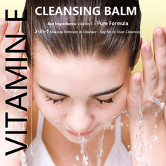 YOUFE Vitamin E Cleansing Balm magnetic spatula in use for hygienic, quick makeup removal.