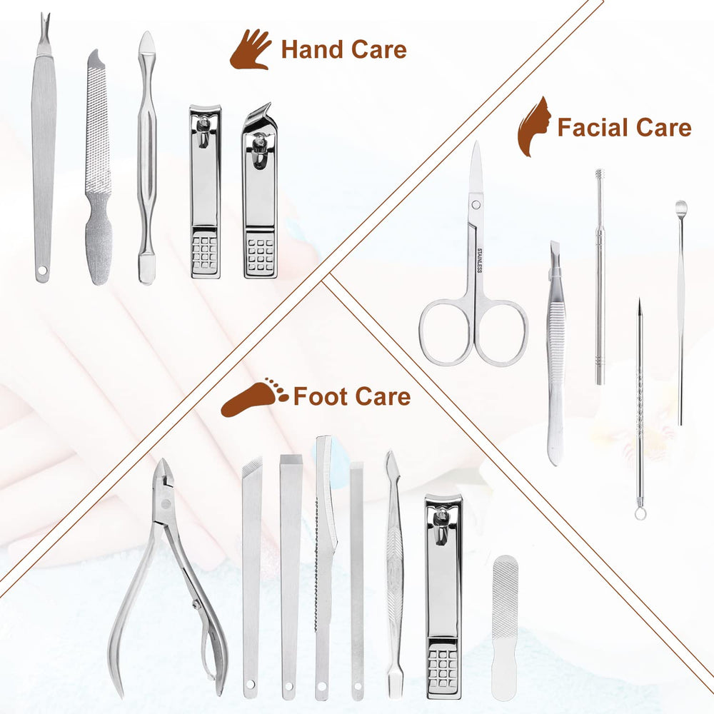 Yougai nails set laid out to reveal hand, facial, and foot care options