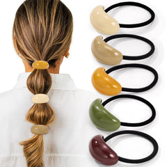 Yougeigy geometric metal hair ties with hoop design secure thick hair during workouts