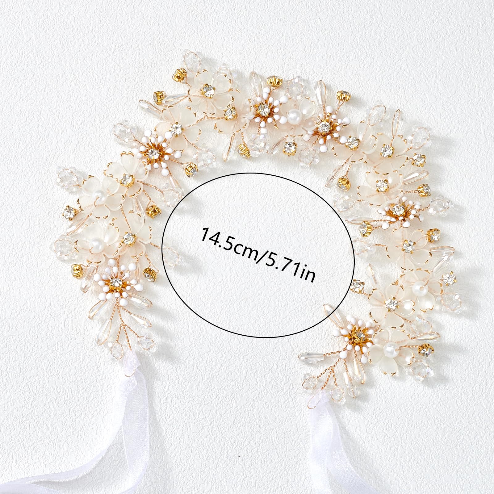 YOUlDIANZI Flower Princess Headpiece adjustable ribbon design for secure wear