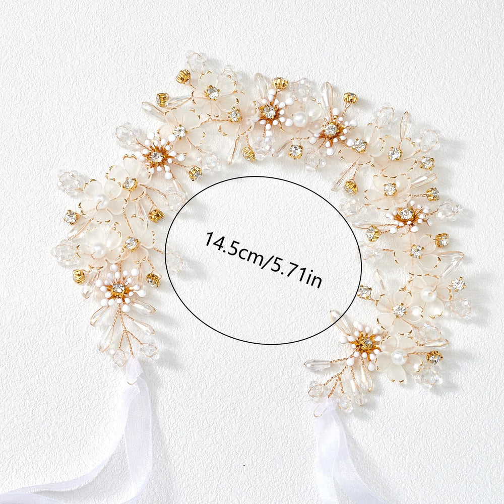YOUlDIANZI Flower Princess Headpiece adjustable ribbon design for secure wear