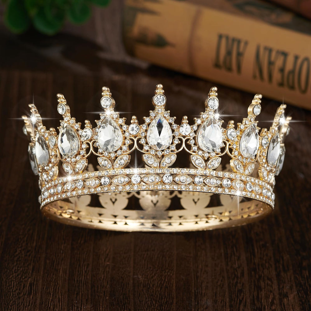 YOUlDIANZI gift crown rhinestone gold ideal for bridesmaids and celebrations.