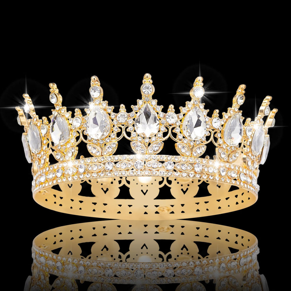 YOUlDIANZI party crown rhinestone gold accessory elevates festive outfits.
