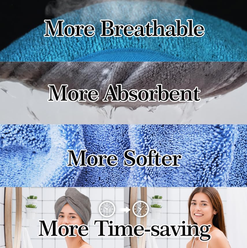 YoulerTex microfiber towel perfect after showers or swimming for hair care.