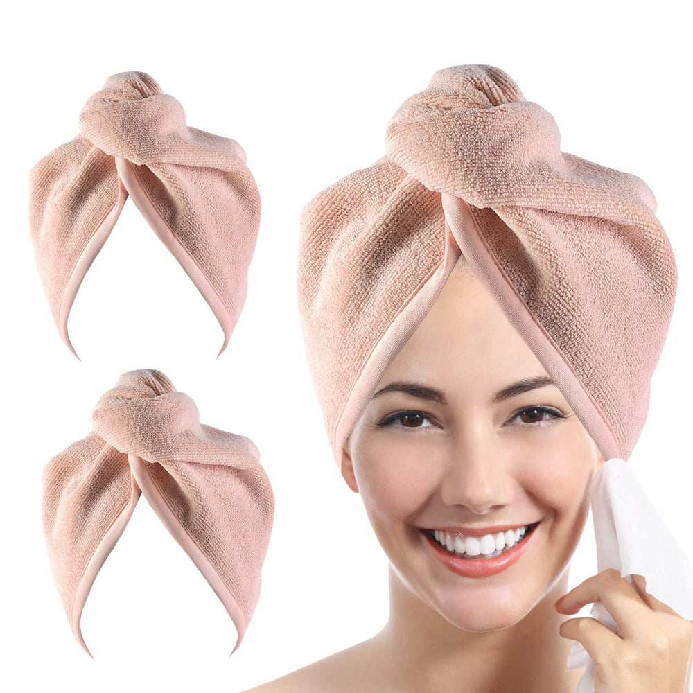 YoulerTex microfiber hair towel shows absorbent material for quick drying after washing.