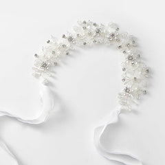 YOUlDIANZI flower girl headpiece with pearl detailing for weddings and photos