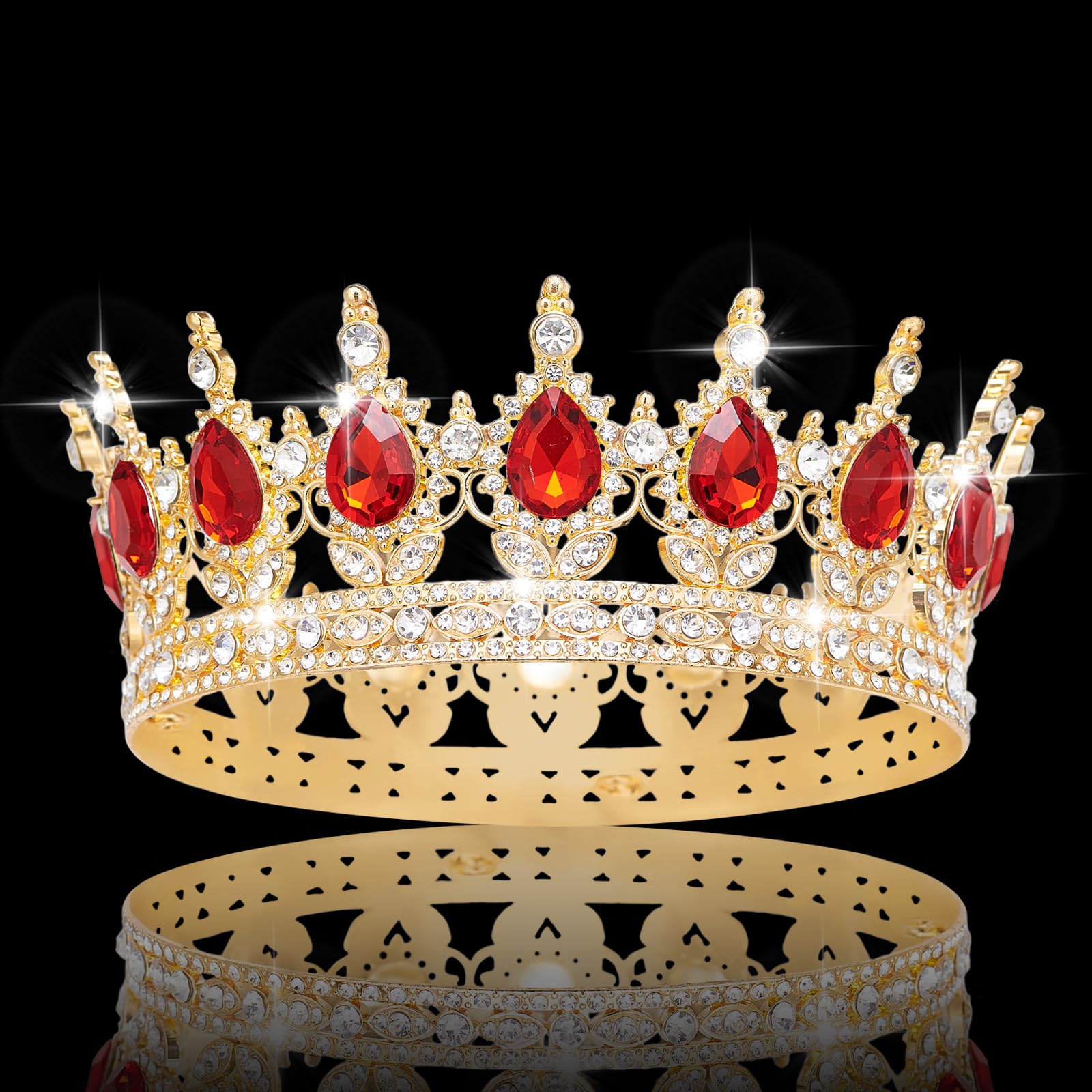 YOUlDIANZI crown-detail-side-view showcases intricate rhinestones for elegant headpieces.