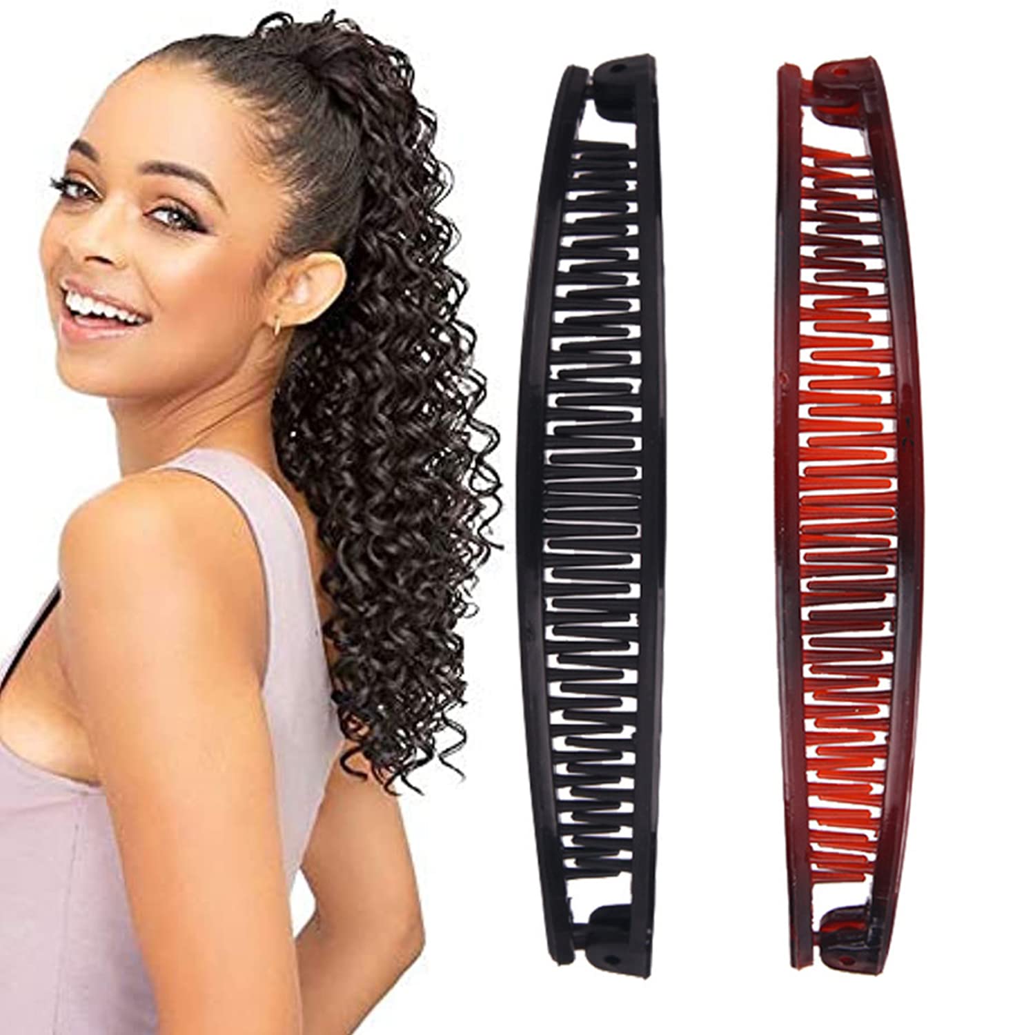 Youme banana clips fish shape design adds vintage flair for chic updos